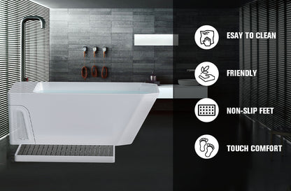 JDPUMP Wooden Anti-slip and Easy-to-clean Cold Water Basin Bathtub Mat